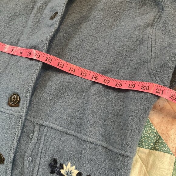 Vintage D'allairds Cardigan‎ Womens XL Boiled Wool Knit Granny Cottagecore - Picture 9 of 11